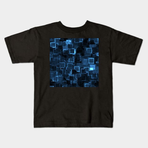 Blue Cyber Glow Kids T-Shirt by Voodoo Production